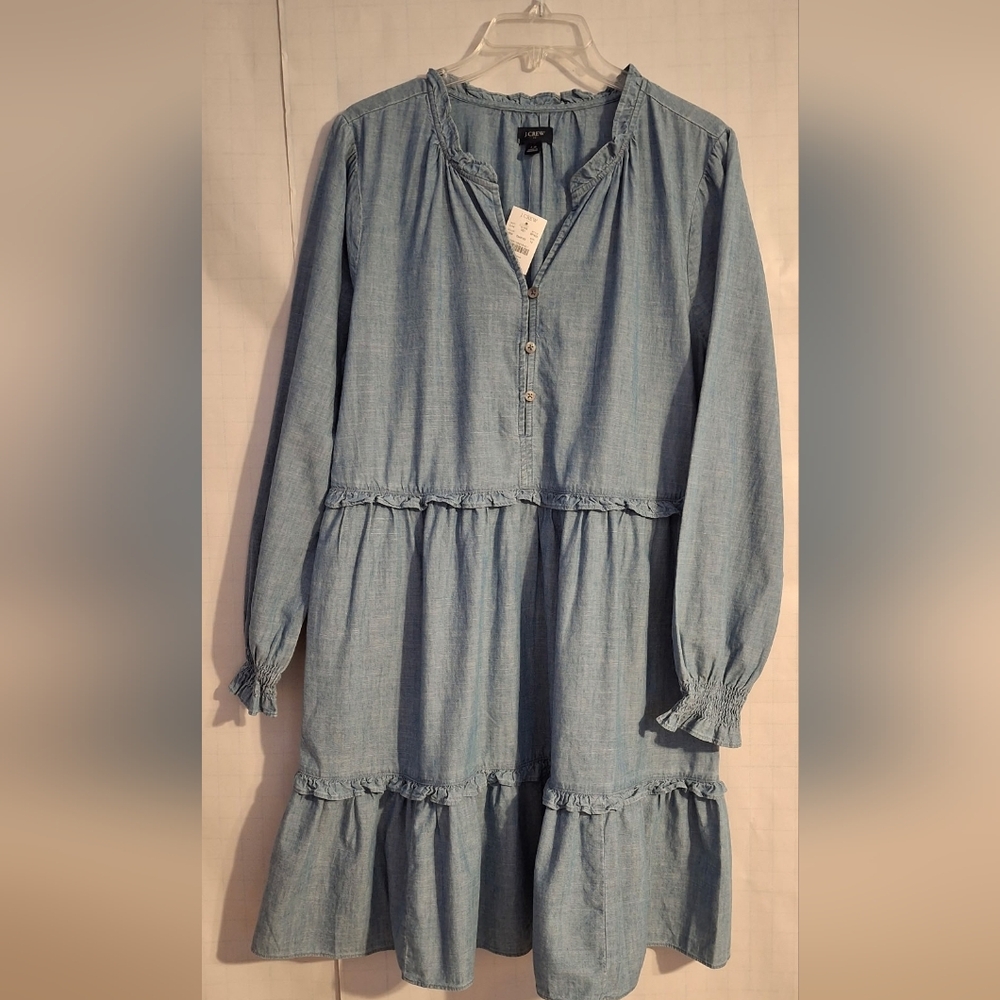 J. Crew Light Blue Tiered Kids Dress